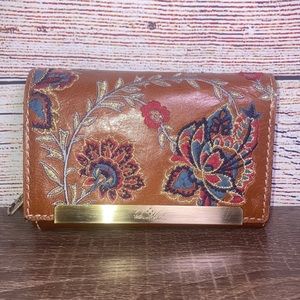 Patricia Nash Floral Embroidered Leather Wallet